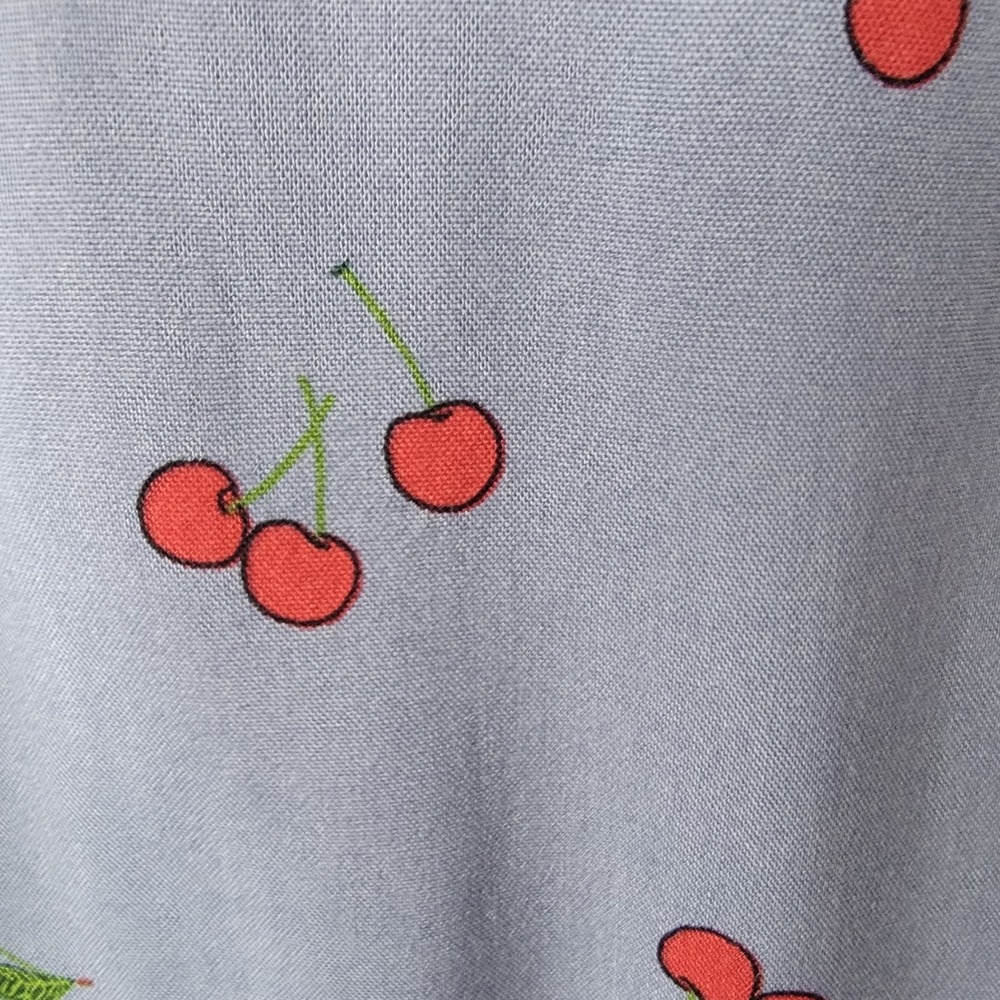beach lunch lounge women's cherry print top sz L Cottagecore Soft Girl Summer - Picture 5 of 8